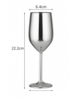 Stainless Steel Champagne Flute dimensions: 6.4 cm wide, 22.2 cm tall