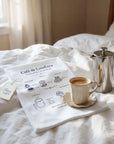Morning Reflection Set with the Café de LoveÉcru napkin, French press and Rinka mug