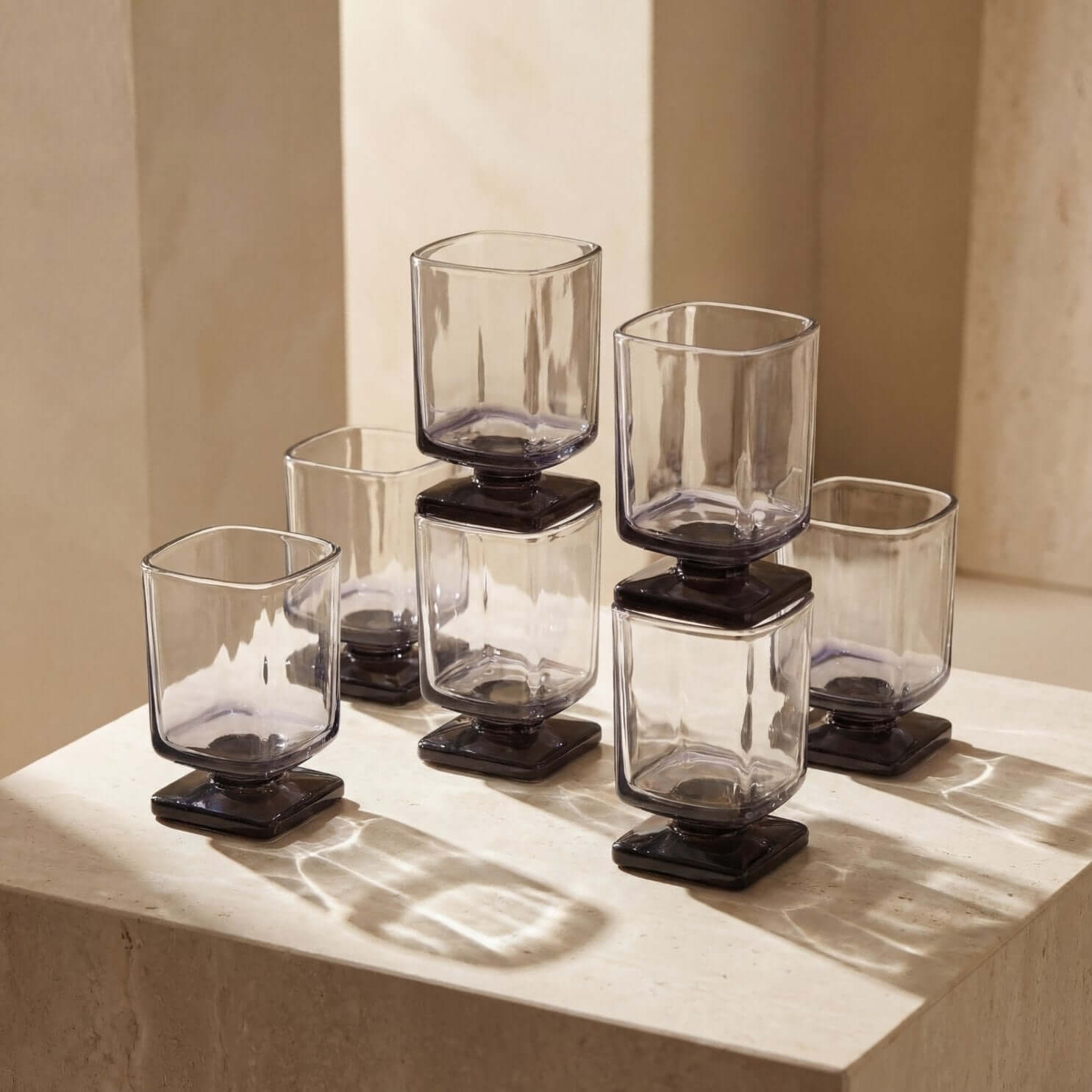 Sculpted Pedestal Glass