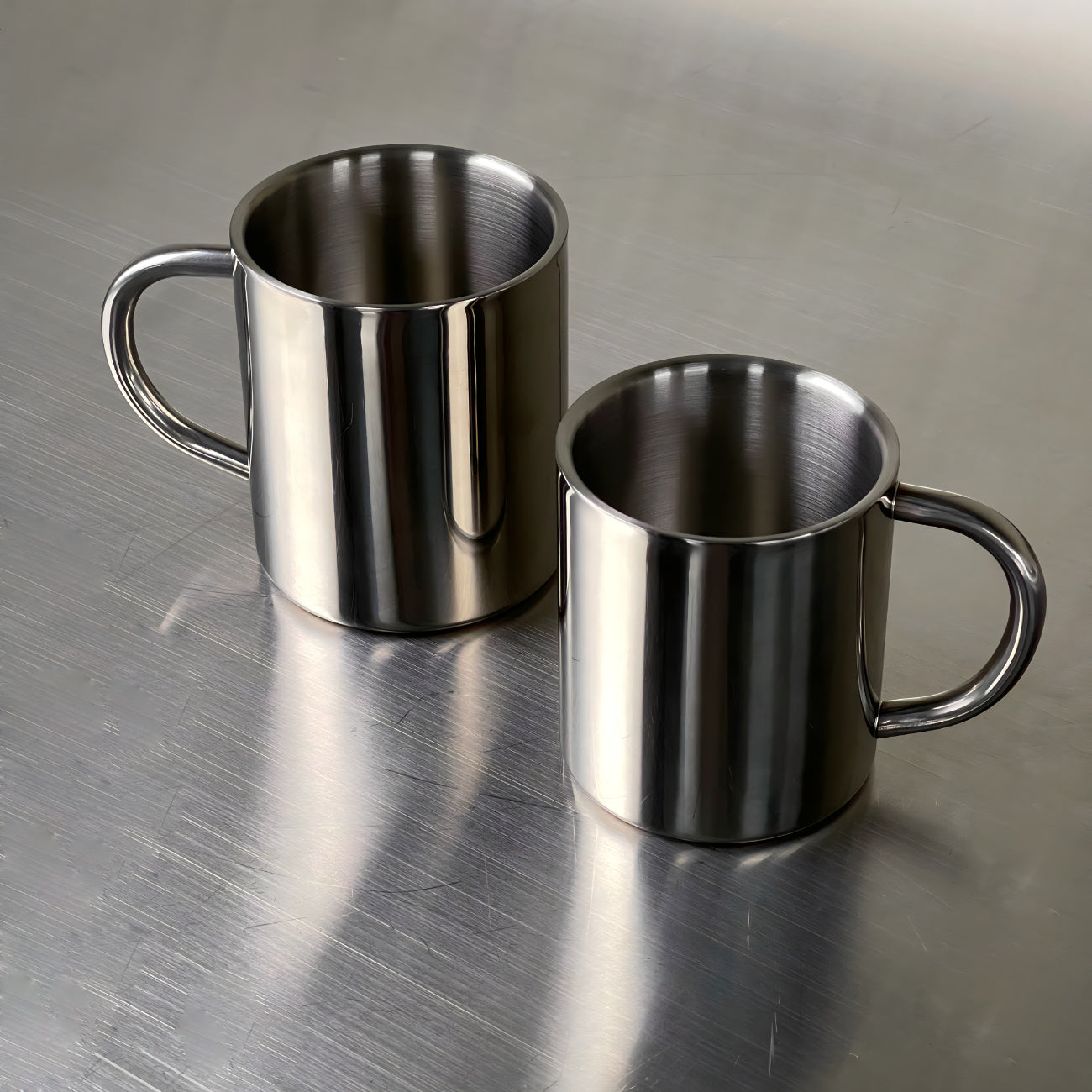 Double-Layer Glossy Stainless Steel Cups - LoveÉcru LoveÉcru