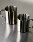 Double-Layer Glossy Stainless Steel Cups - LoveÉcru LoveÉcru