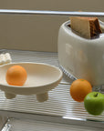 Piatto per frutta e snack a tre zampe in ceramica