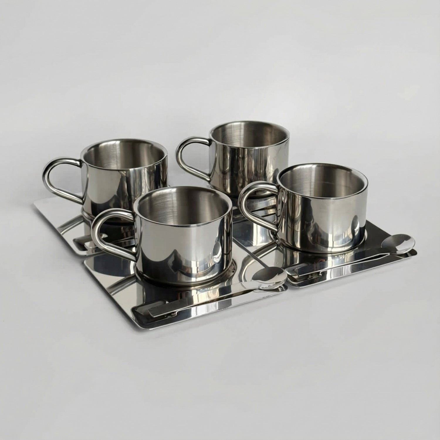 Venice Mirror Cup mit Untertasse &amp;amp; Löffel