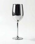 Stainless Steel Champagne Flute, front view on white