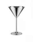 Stainless Steel Martini Glass, conical bowl on a slim stem