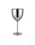 Stainless Steel Wine Glass, rounded goblet with a soft metallic sheen