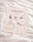 Café de LoveÉcru cotton napkin with printed menu, Breakfast Bundle