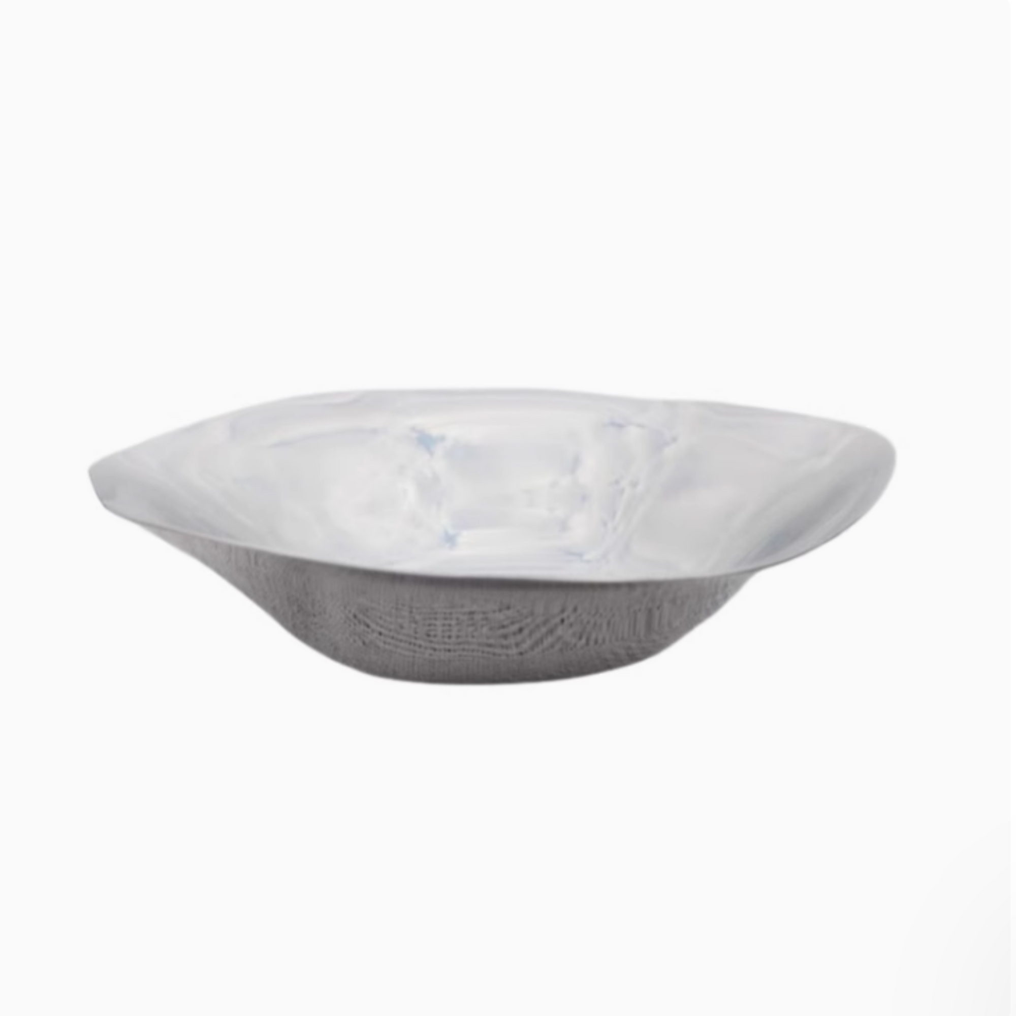 Sculpted steel bowl showcasing modern minimalism, with gentle curves and a mirror-polished surface for artistic elegance.
