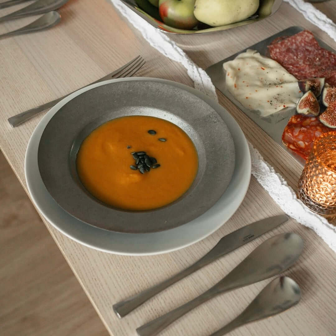 Artisan Pasta Plate – Brushed Stainless Steel