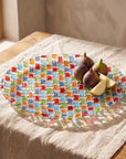 Tessera hand-painted mosaic plate 33.6 cm with figs and pear wedges