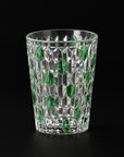 Green Vetra Raindrop hand-painted glass, on a black background