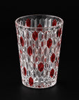 Red Vetra Raindrop hand-painted glass, on a black background