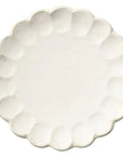 Elegant handmade Rinka plate by Kaneko Kohyo, Japan. Scalloped design, microwave and dishwasher safe. Unique glaze texture.