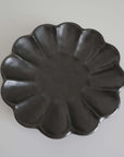 Rinka Plate by Kaneko Kohyo, handmade in Japan, black floral design, microwave and dishwasher safe, premium ceramic dining plate.