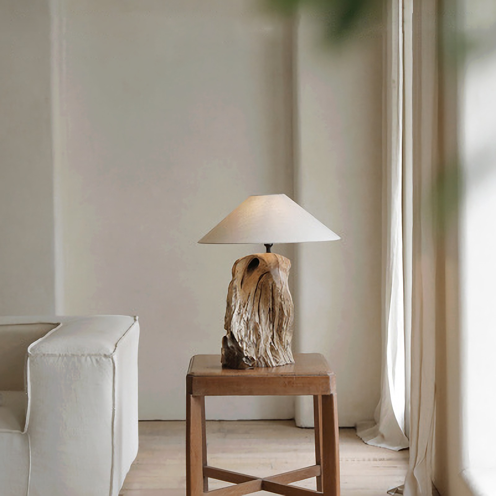 Carved Table Lamp - LoveÉcru Home Home LoveÉcru