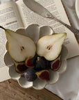 Rinka Bowl 16cm by Kaneko Kohyo with fruit, showcasing delicate porcelain and elegant flower design, perfect for enhancing table settings.