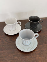 Storia Tall Coffee Cup & Saucer - LoveÉcru Porcelain Mug LoveÉcru