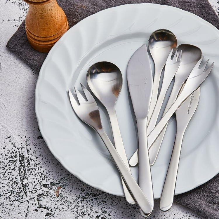 SORI YANAGI TEASPOON &amp; Hime fork 10-piece GIFT SET by Sori Yanagi | LoveÉcru