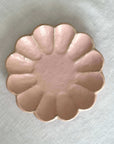 Rinka Plate 17cm in pink porcelain, handcrafted in Japan, featuring a flower-like design for elegant dining.