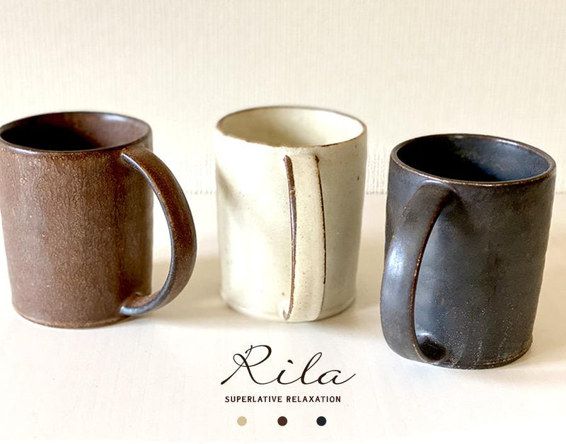 Rila Brown Straight Mug - By Kaneko Kohyo Porcelain Mug LoveÉcru